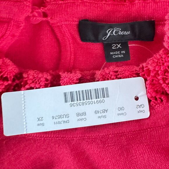 New J. Crew Tippi Sweater Lace Collar Merino Wool Women's Plus Size 2X - Picture 3 of 8